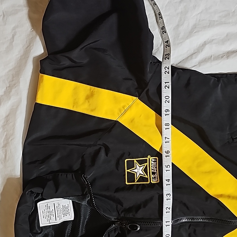 U.S. Army Black-Yellow Female Sz Small Physical Fitness Nylon Uniform Zip Jacket - Picture 10 of 16